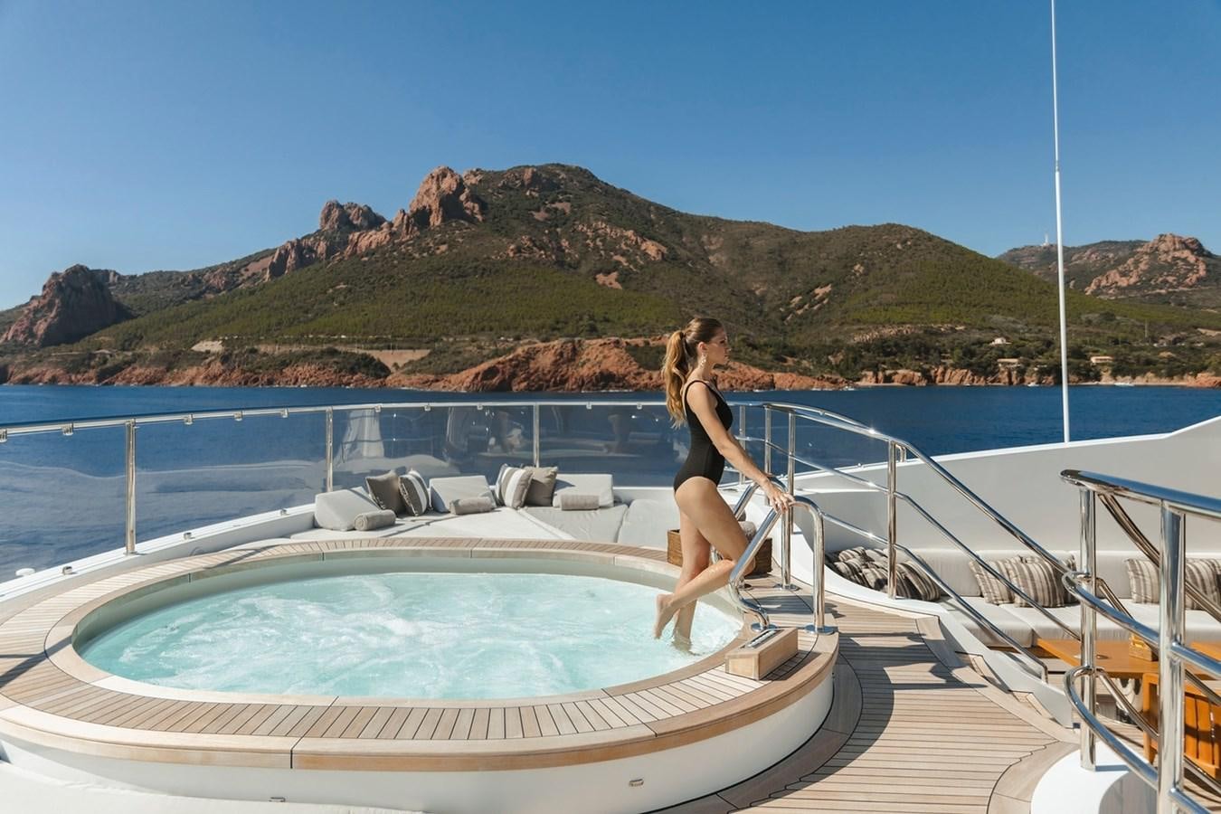 a person standing on a boat aboard SEANNA Yacht for Sale