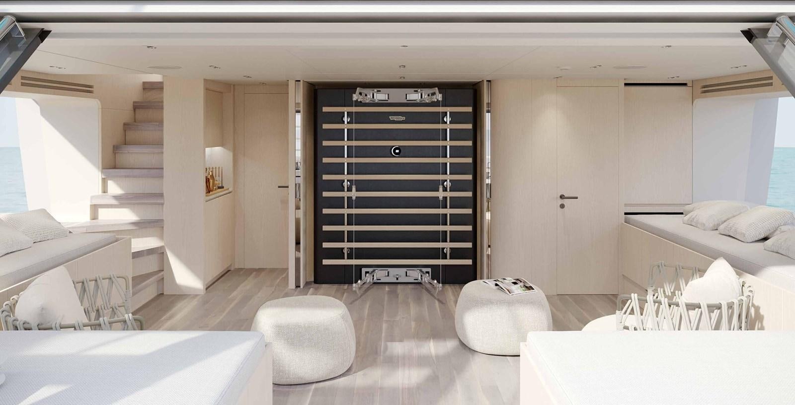 a room with a bed and a closet aboard SANLORENZO SX112/120 Yacht for Sale