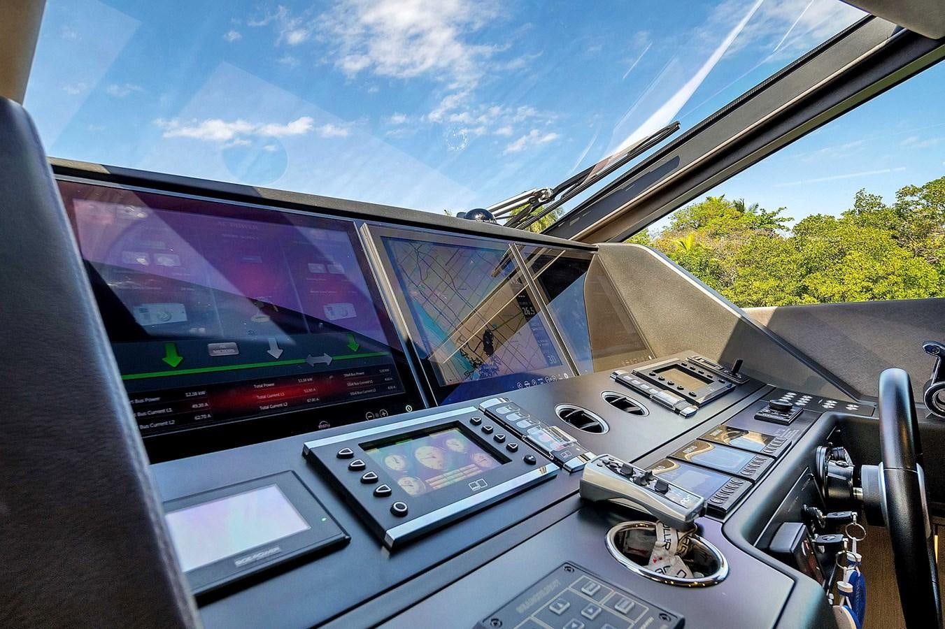 inside of a car aboard 86 Yacht for Sale