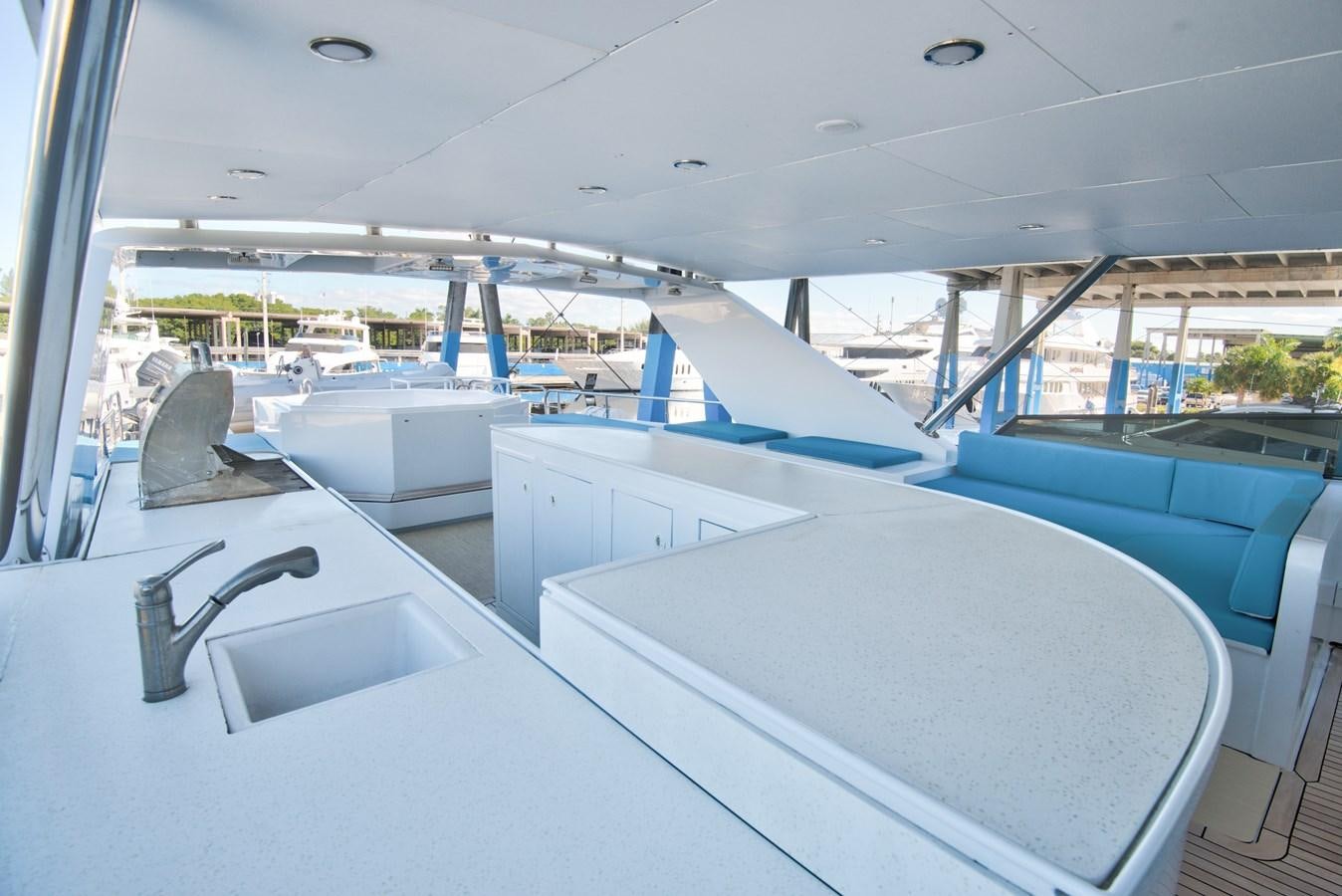 a large white vehicle with a large window aboard DESLIZE Yacht for Sale