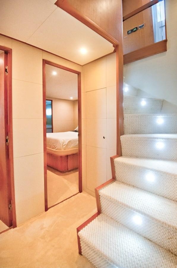 a staircase in a room aboard DESLIZE Yacht for Sale