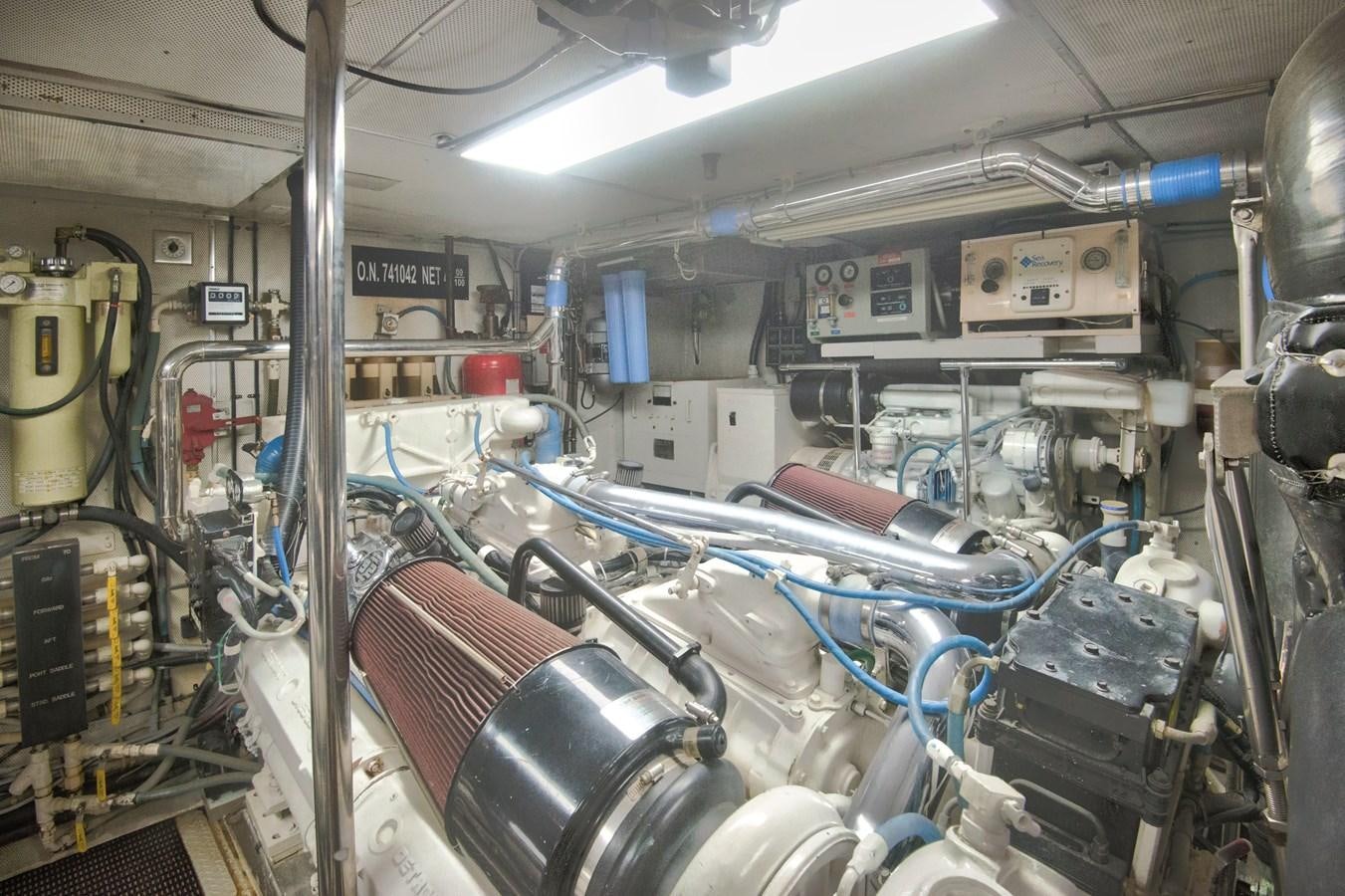 a room with machinery aboard DESLIZE Yacht for Sale