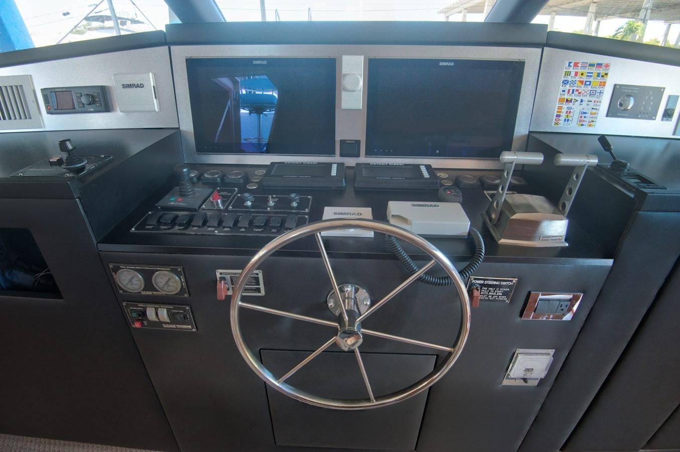 inside of a car aboard DESLIZE Yacht for Sale