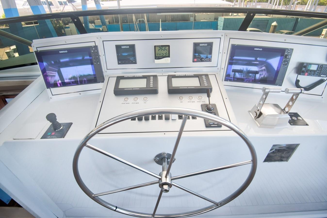 a close-up of a control panel aboard DESLIZE Yacht for Sale