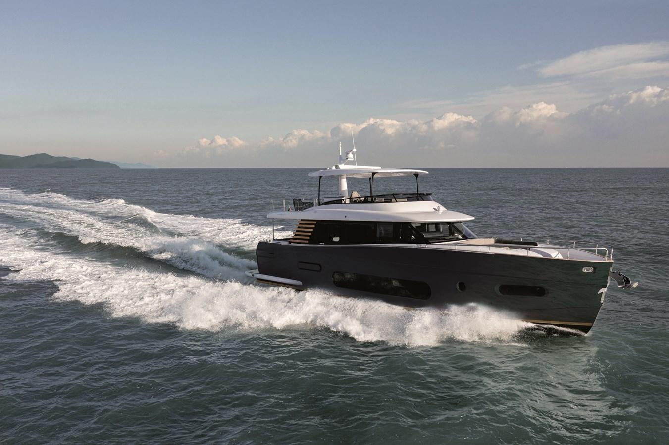 a boat on the water aboard 2023 MAGELLANO 66 Yacht for Sale