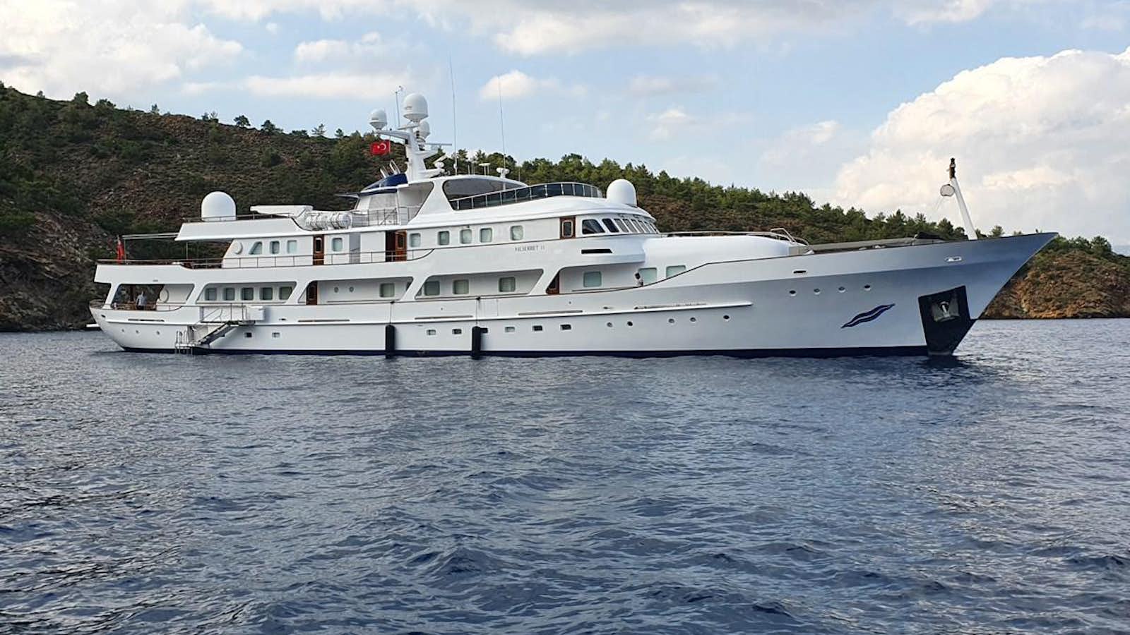 a boat on the water aboard MESERRET II Yacht for Sale