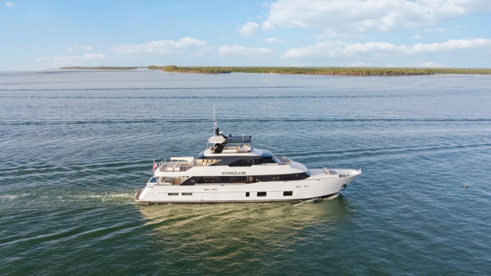 a boat in the water aboard EVERGLADE Yacht for Sale