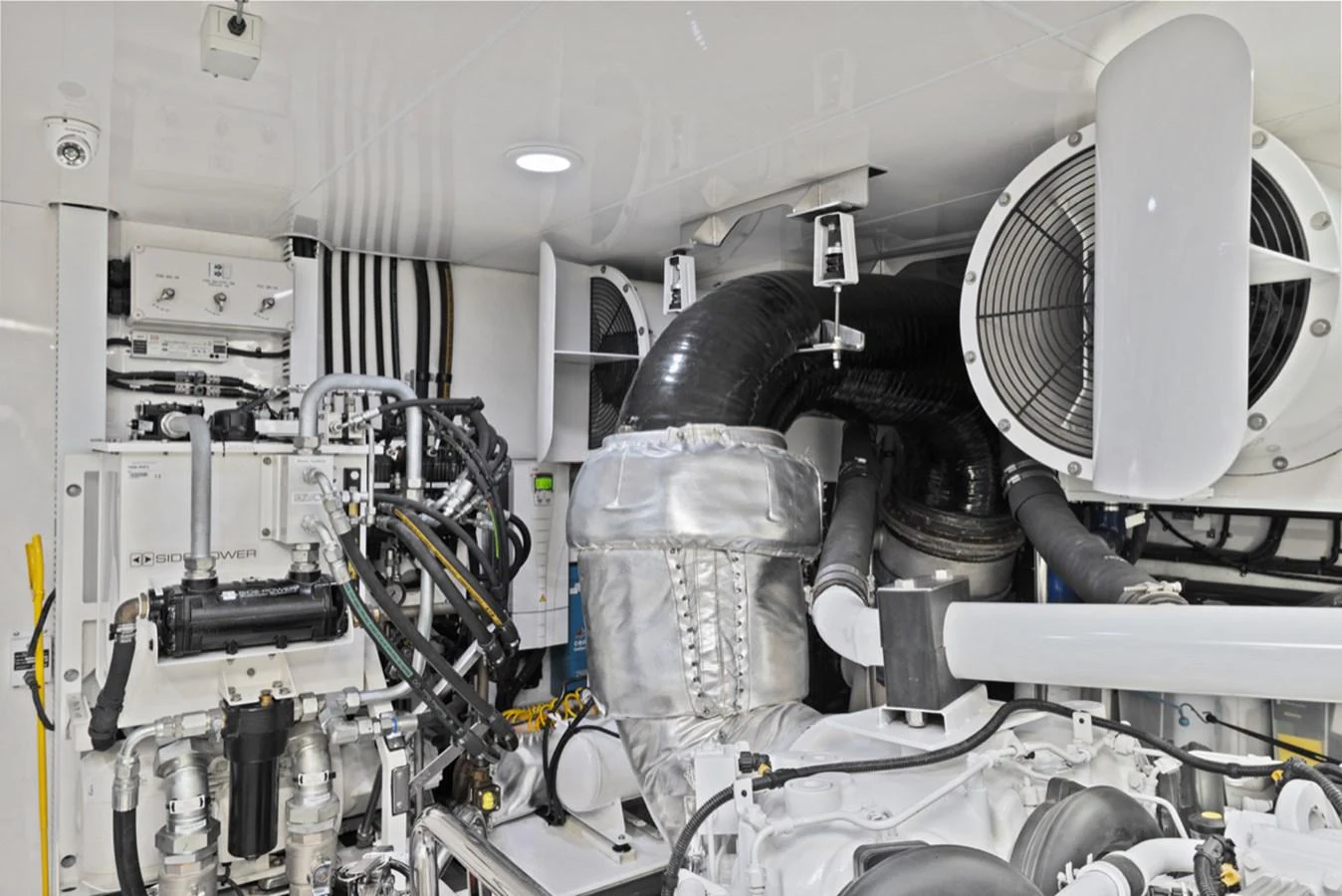 a room with machinery and equipment aboard EVERGLADE Yacht for Sale