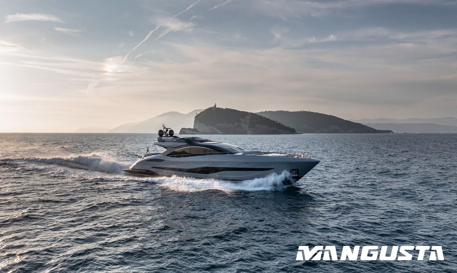 a boat in the water aboard MANGUSTA 104 REV#4 - NEW&DEMO Yacht for Sale
