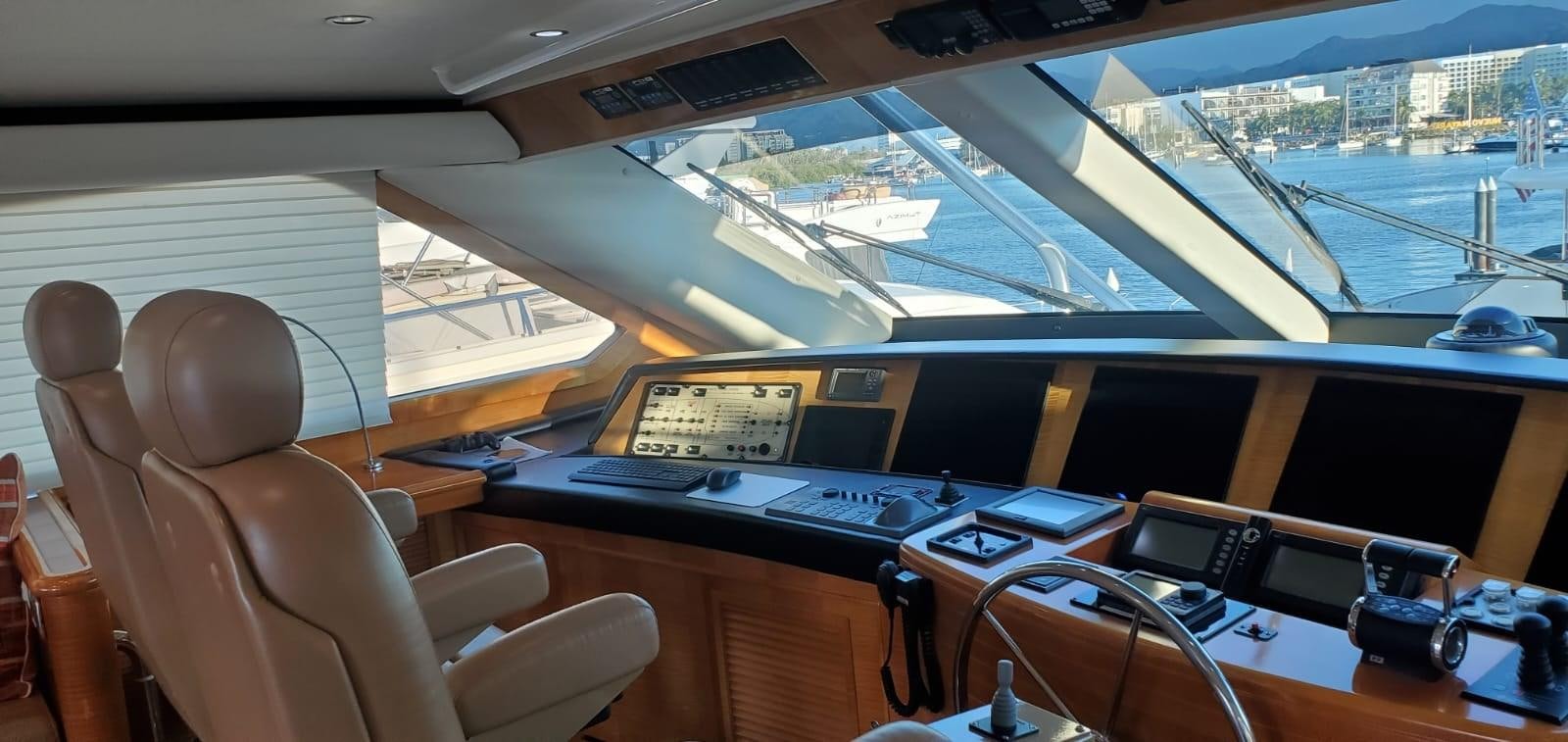 inside of a vehicle aboard RUMBERA Yacht for Sale