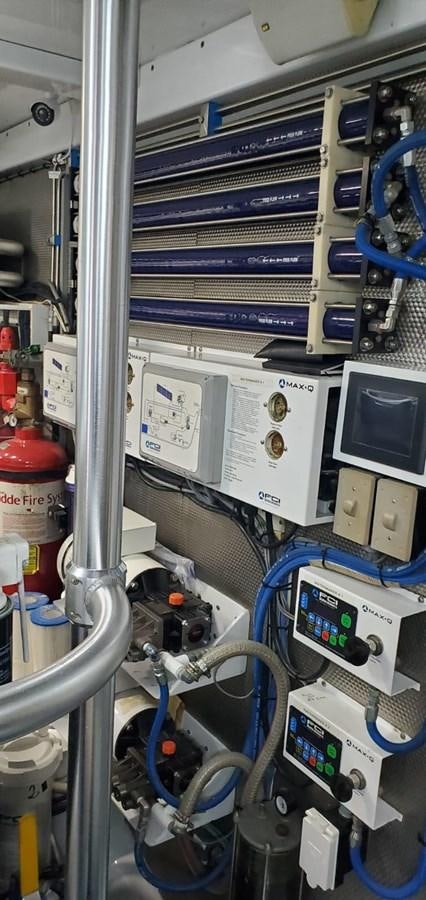 a close-up of a machine aboard RUMBERA Yacht for Sale