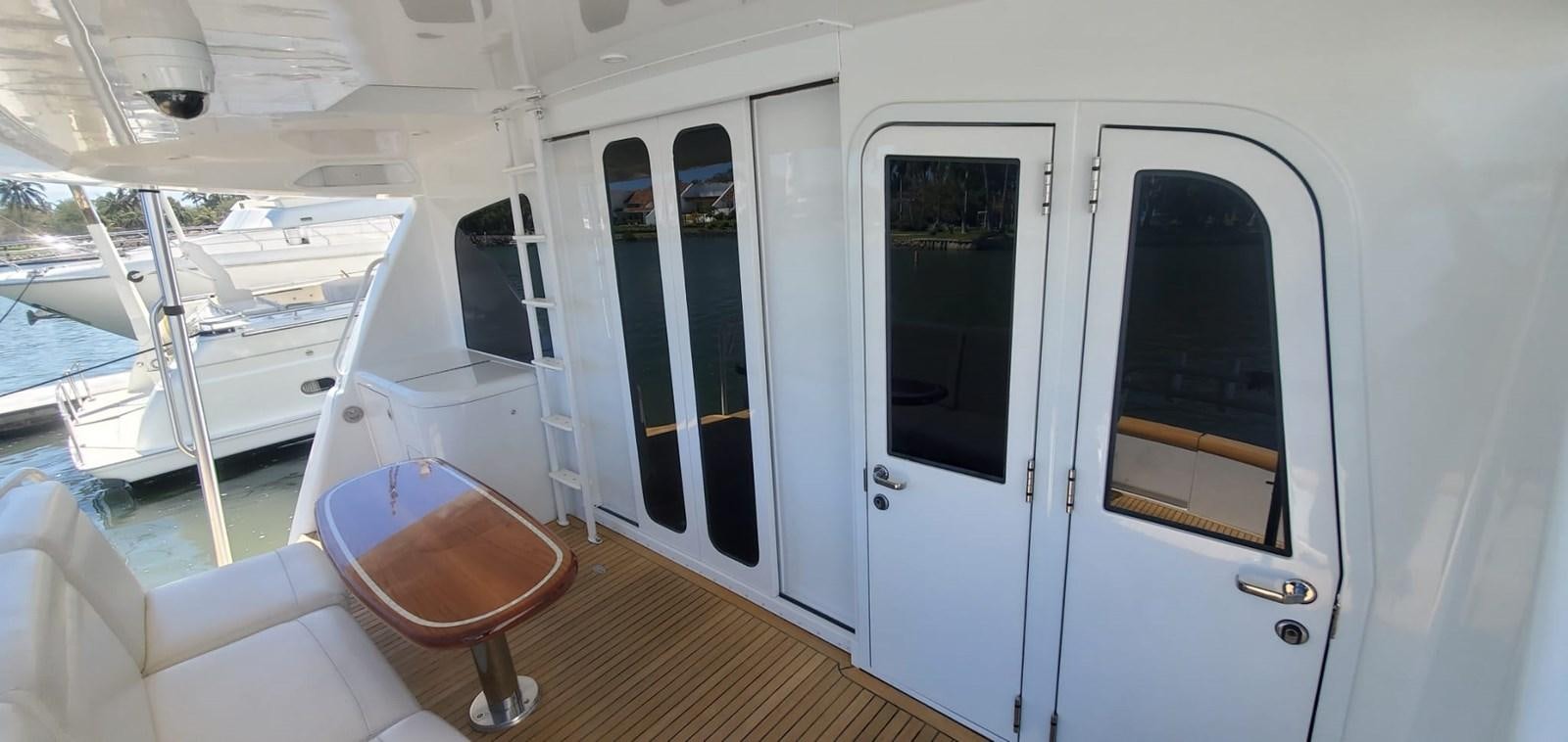 a boat with doors open aboard RUMBERA Yacht for Sale