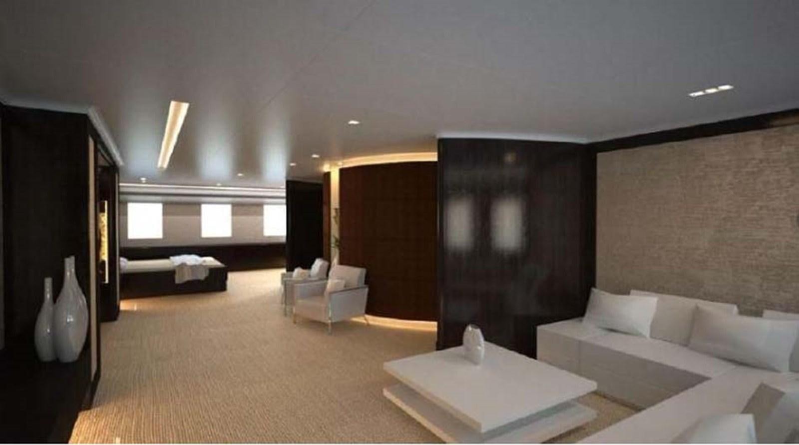 a room with a couch and a table aboard PHEROUSA Yacht for Sale