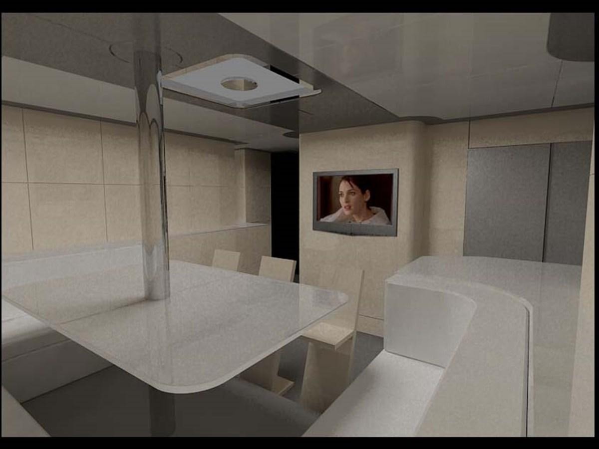 a bathroom with a large mirror aboard PHEROUSA Yacht for Sale