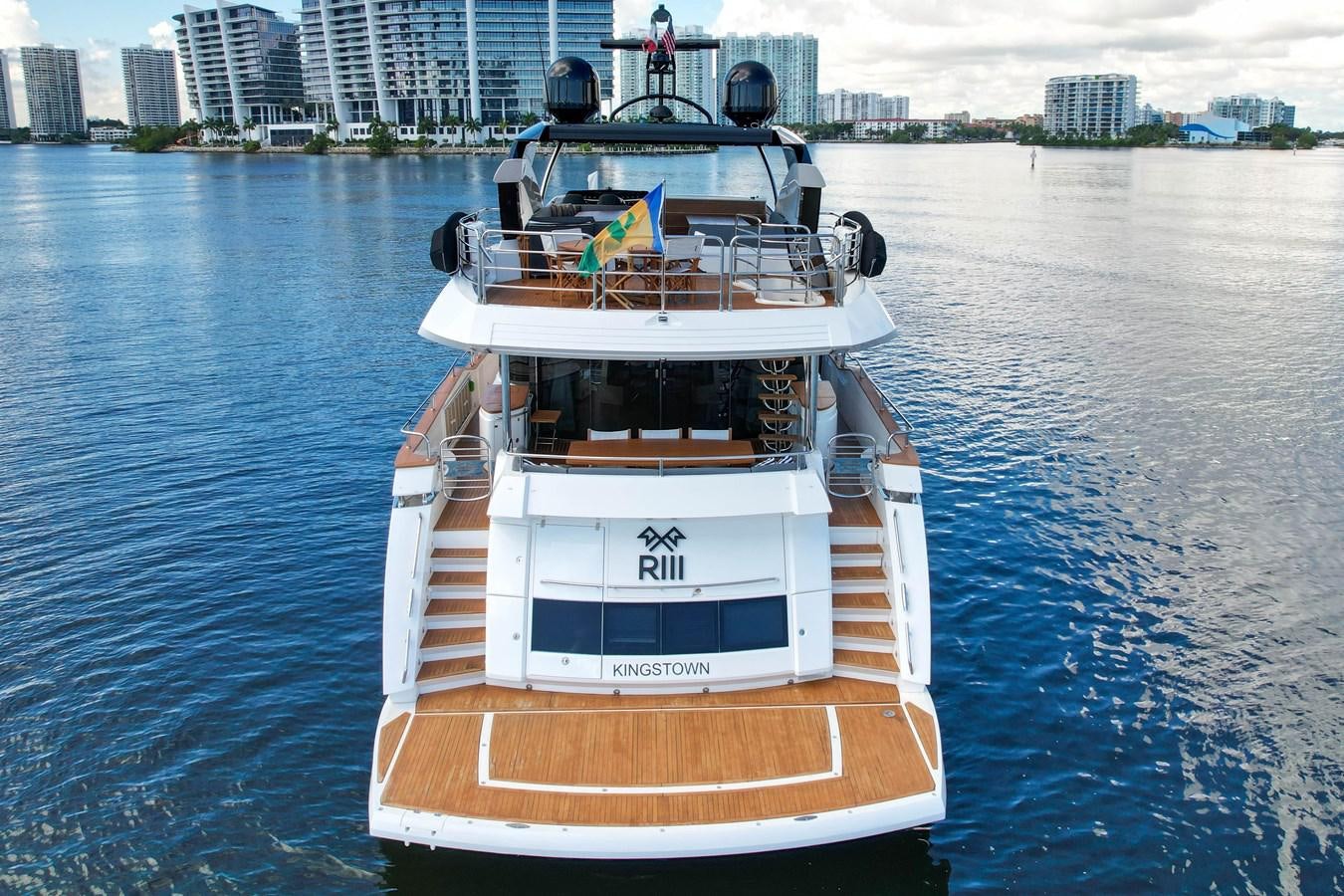 a boat on the water aboard 92' SUNSEEKER 2016 Yacht for Sale