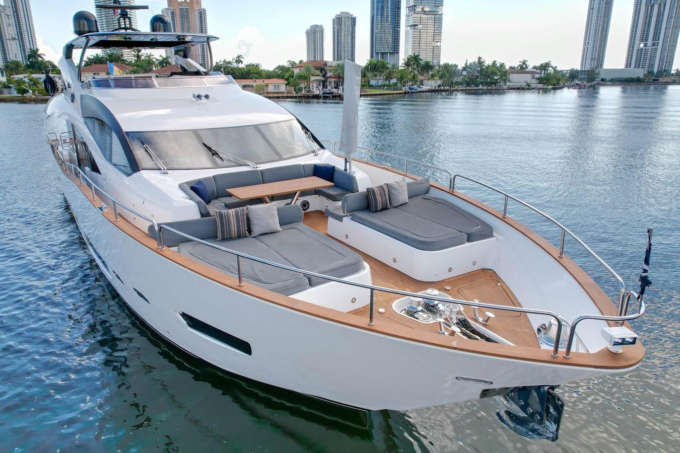a boat on the water aboard 92' SUNSEEKER 2016 Yacht for Sale