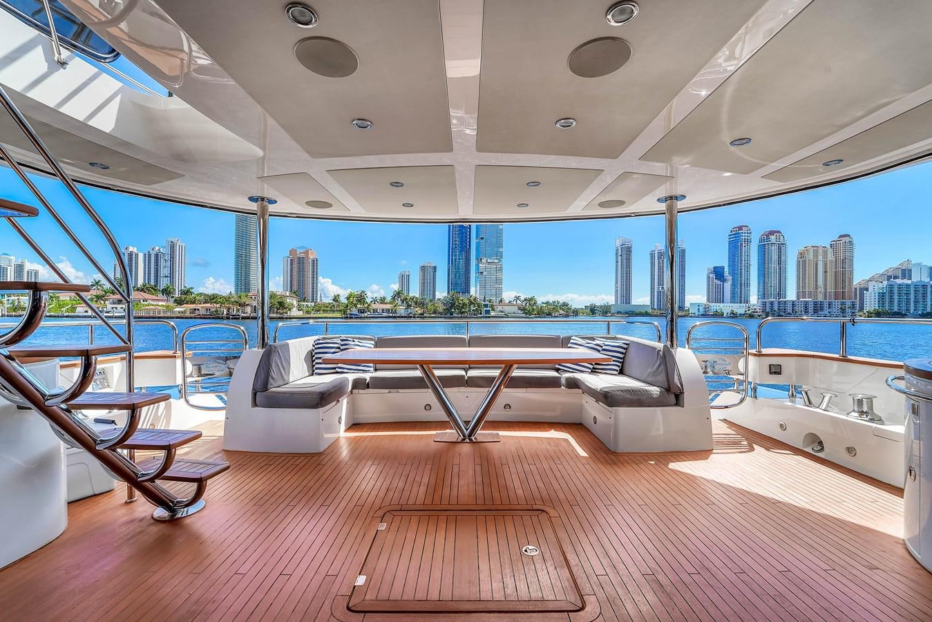 a boat on a deck aboard 92' SUNSEEKER 2016 Yacht for Sale