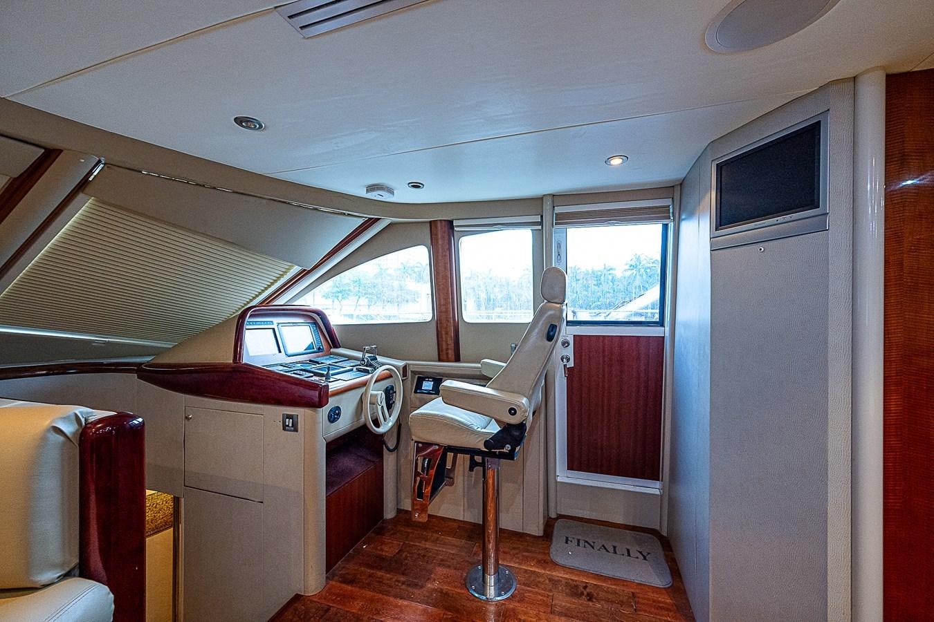 a room with a desk and a chair aboard FINALLY Yacht for Sale