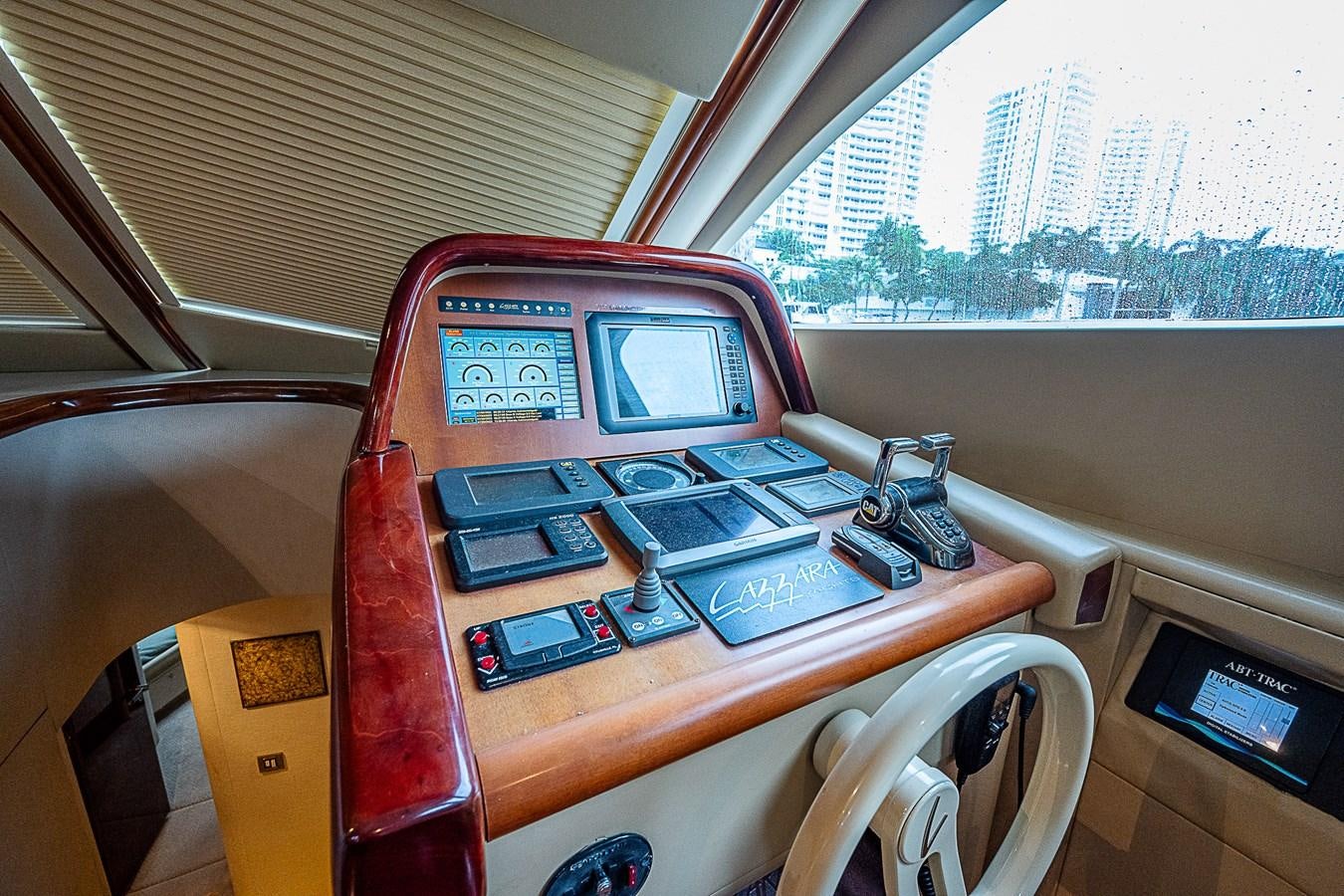 a car with a screen and buttons aboard FINALLY Yacht for Sale