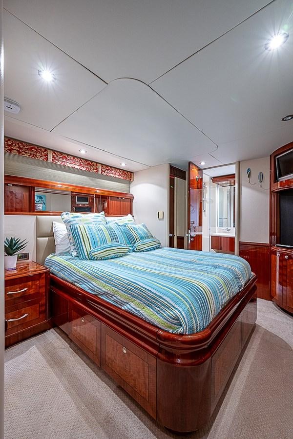 a bed in a room aboard FINALLY Yacht for Sale