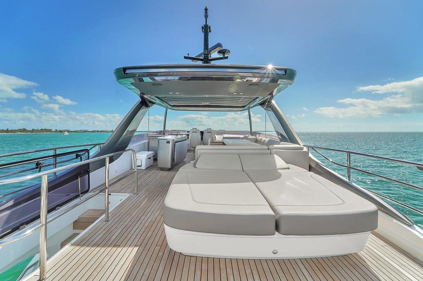 a boat on a deck aboard 78' PRINCESS Y78 2021 Yacht for Sale