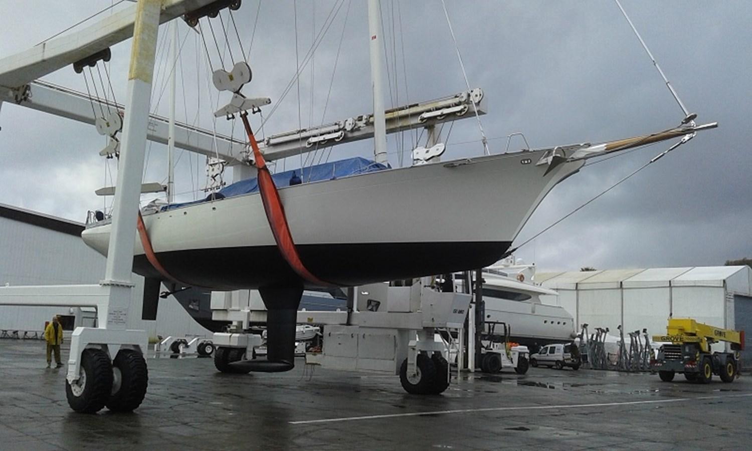 a large airplane is parked on the tarmac aboard TIOGA OF HAMBURG Yacht for Sale
