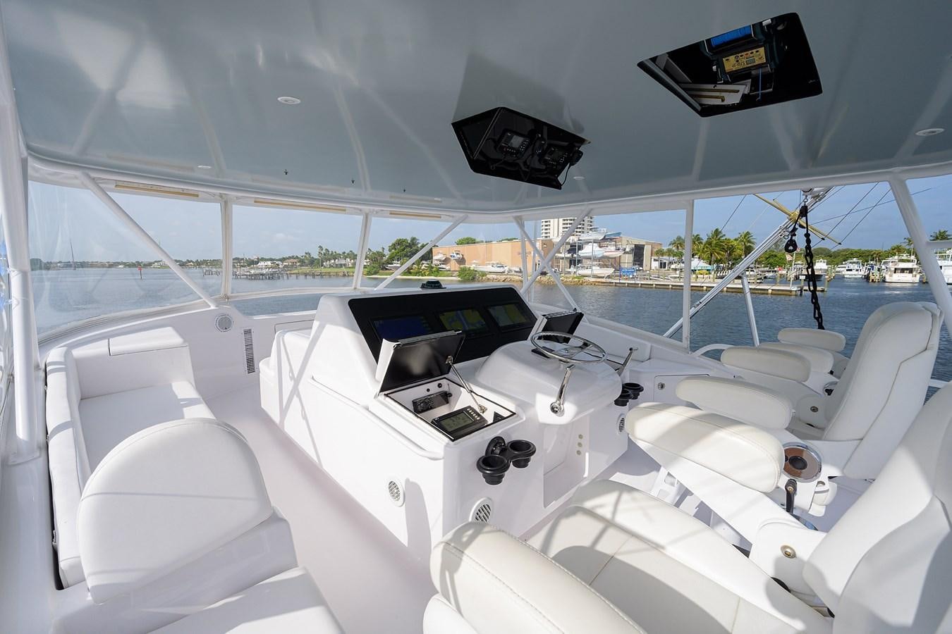 inside of a white car aboard 68 CONVERTIBLE Yacht for Sale