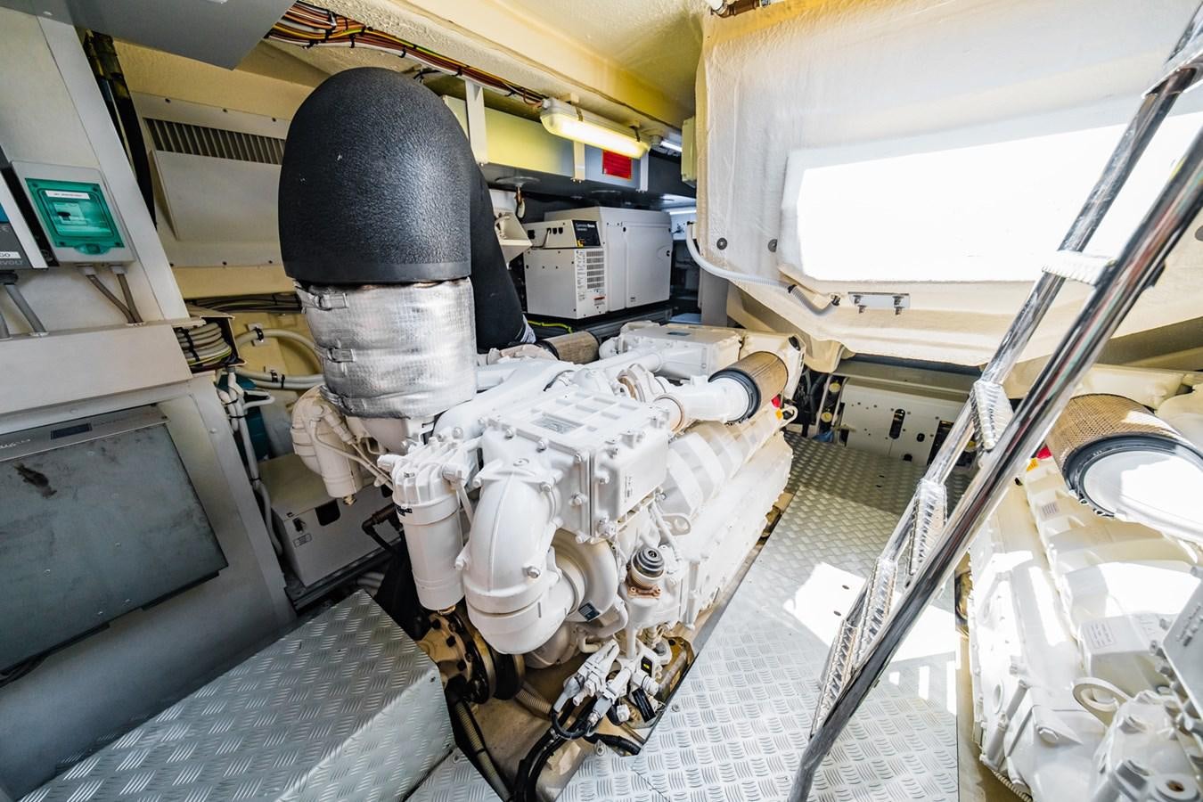 a large machine with a large black helmet on it aboard REGENCY Yacht for Sale