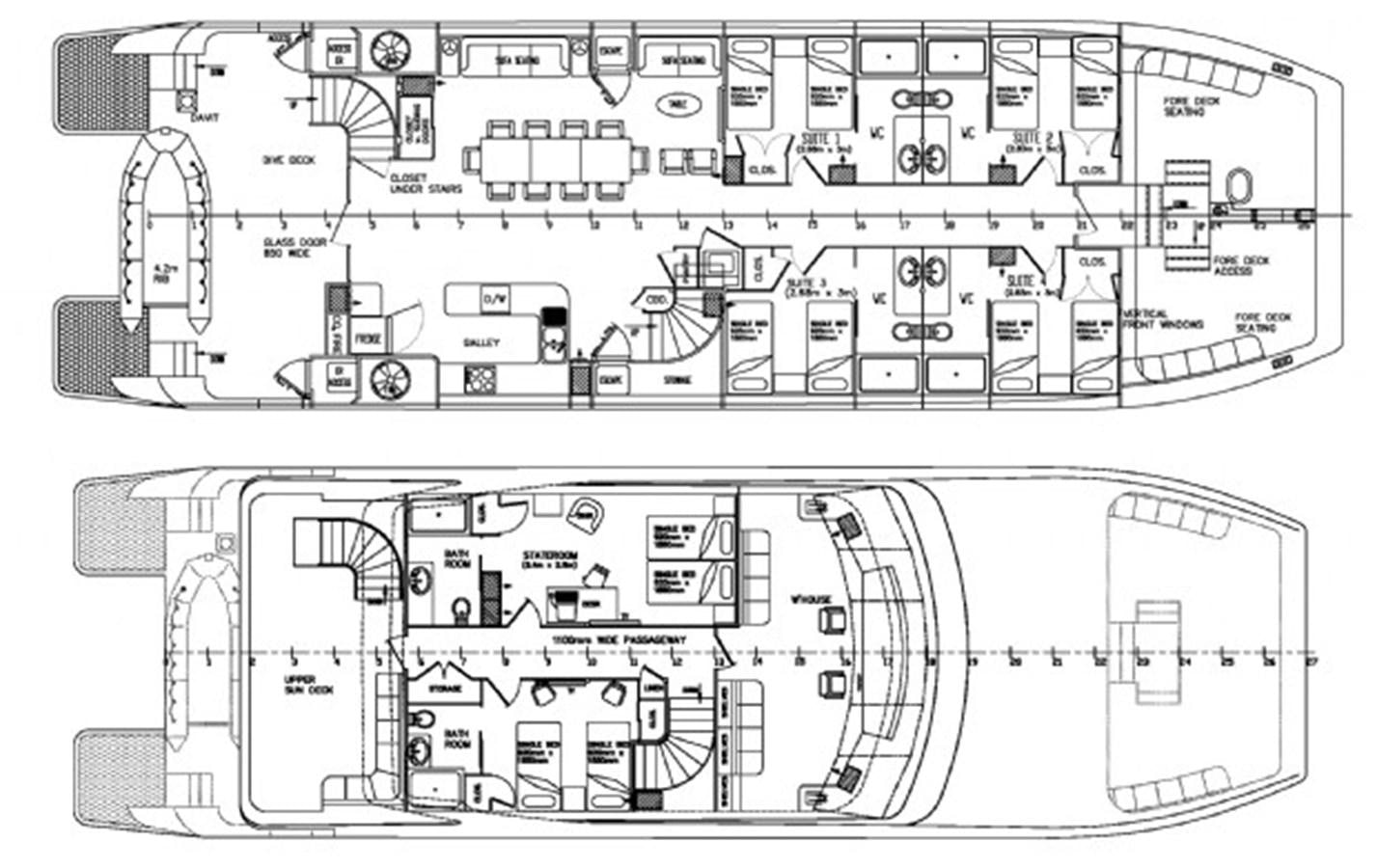 diagram, engineering drawing aboard PEGASUS IX Yacht for Sale