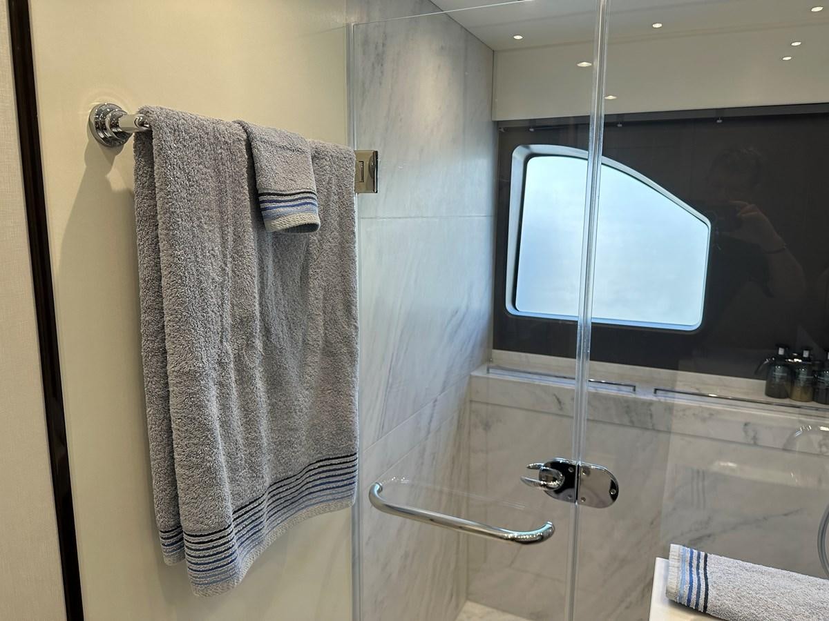 a towel on a rack aboard K NUK Yacht for Sale