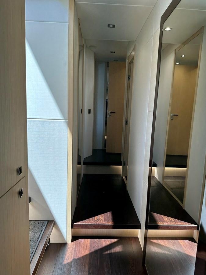 a hallway with doors aboard K NUK Yacht for Sale