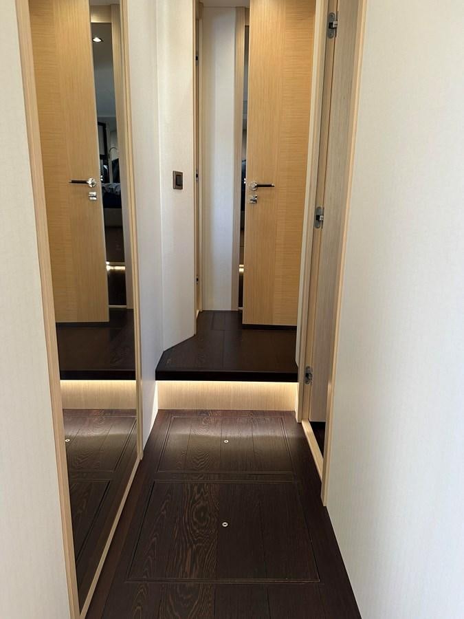 a hallway with doors aboard K NUK Yacht for Sale