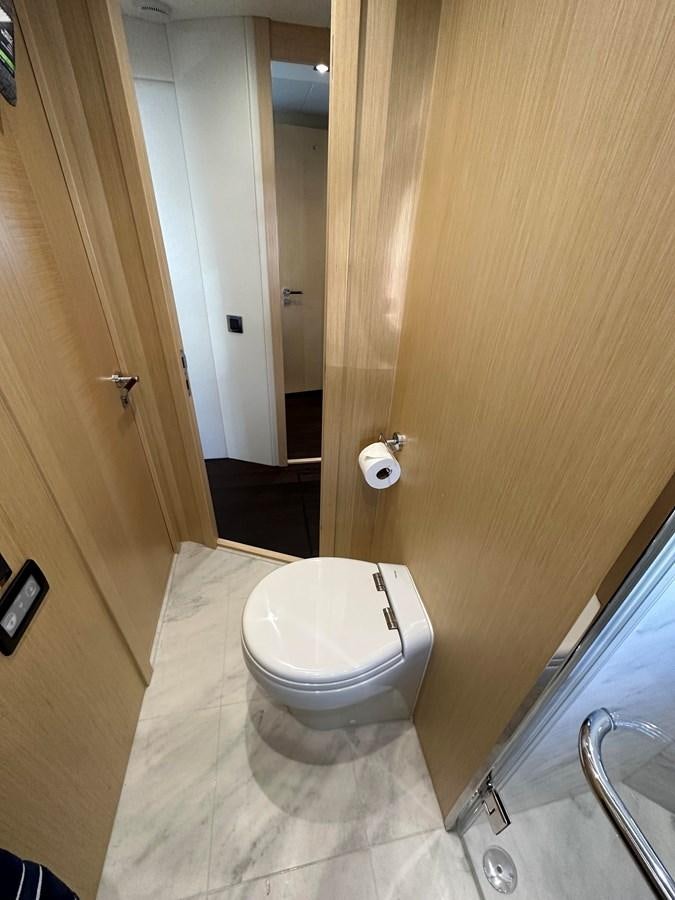 a bathroom with a toilet aboard K NUK Yacht for Sale