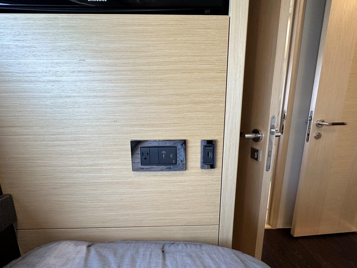 a wall with a television on it aboard K NUK Yacht for Sale