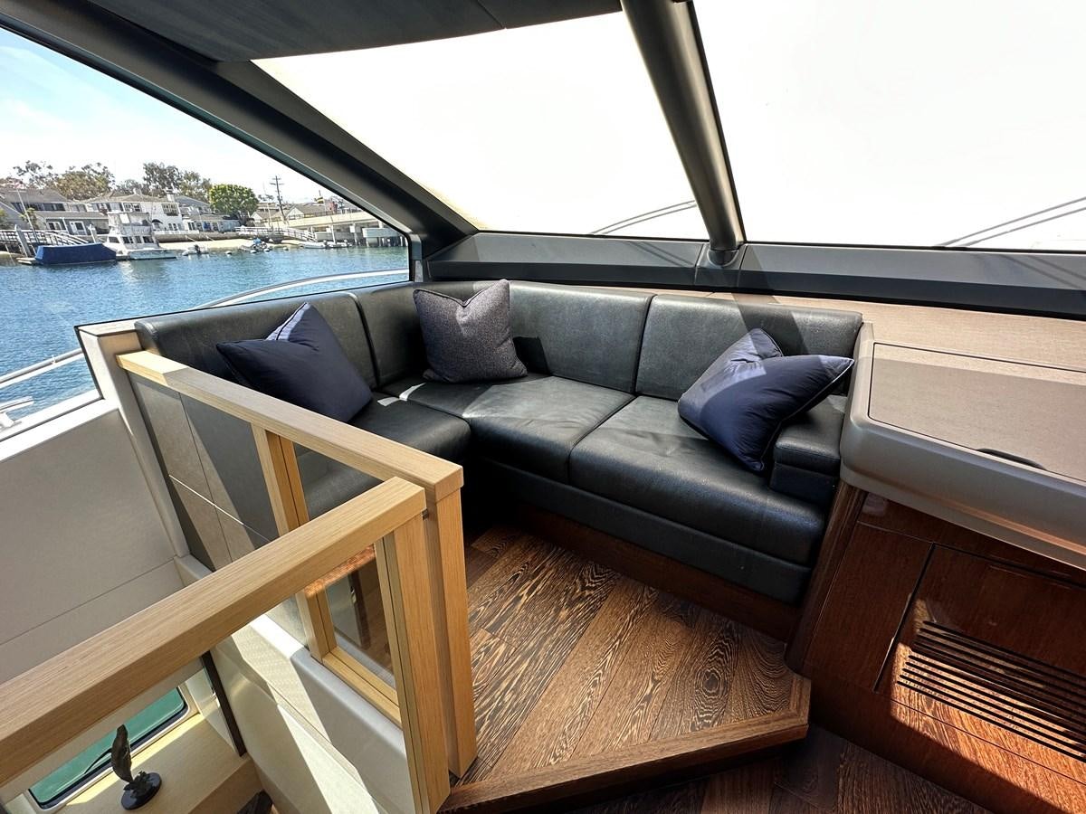 a couch on a deck aboard K NUK Yacht for Sale