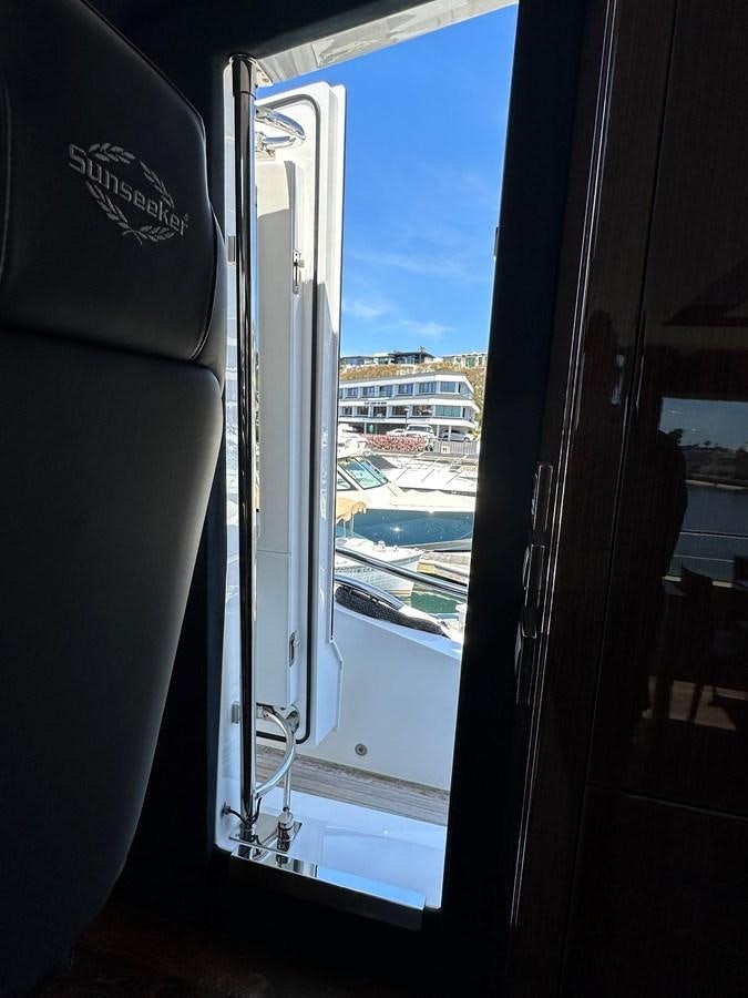 a view of a city through a train window aboard K NUK Yacht for Sale