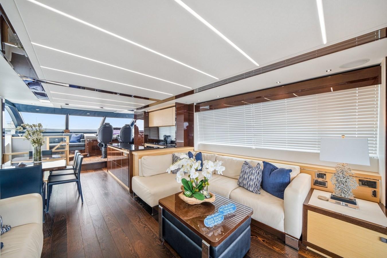 a living room with a large window aboard K NUK Yacht for Sale
