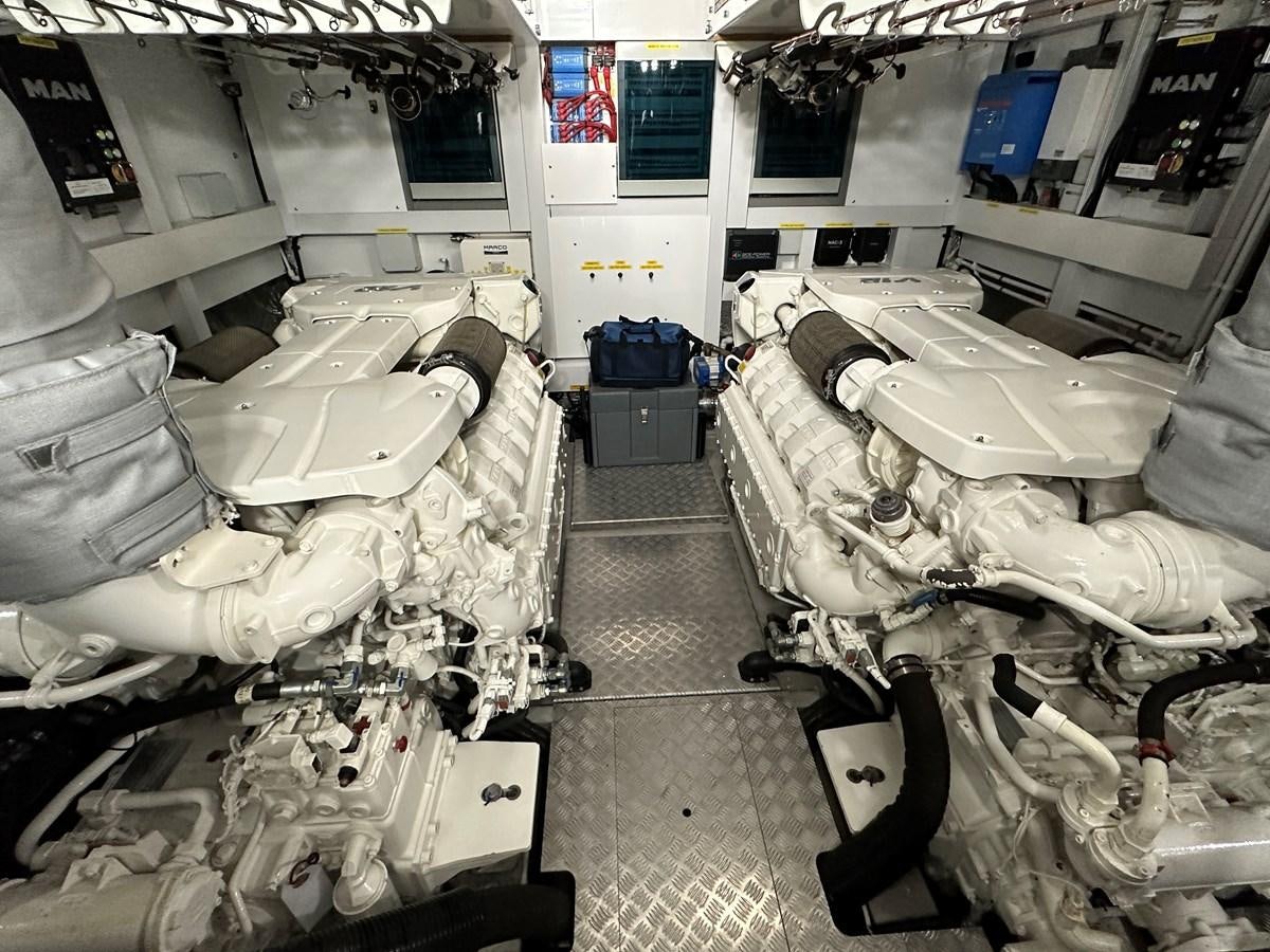 a room with a large group of tanks in it aboard K NUK Yacht for Sale