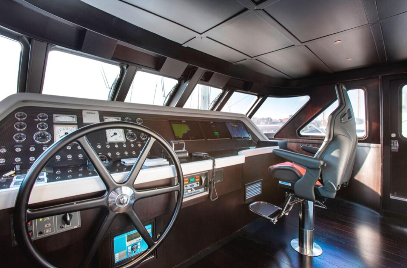 inside of a car aboard RA Yacht for Sale