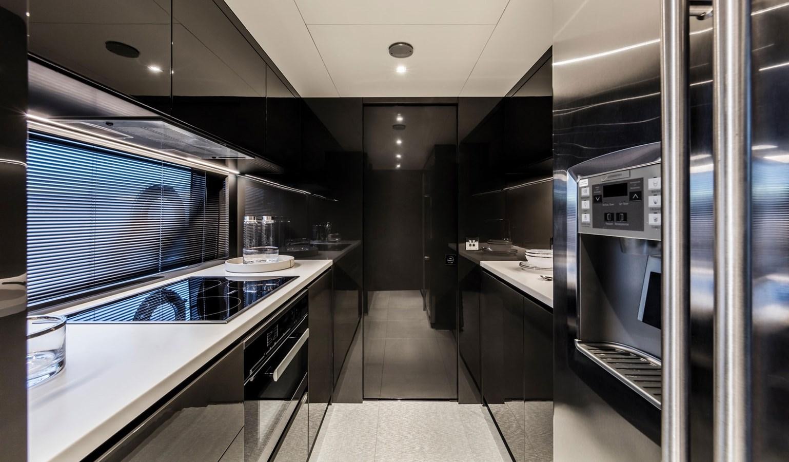 a large kitchen with glass doors aboard UNDISCLOSED Yacht for Sale