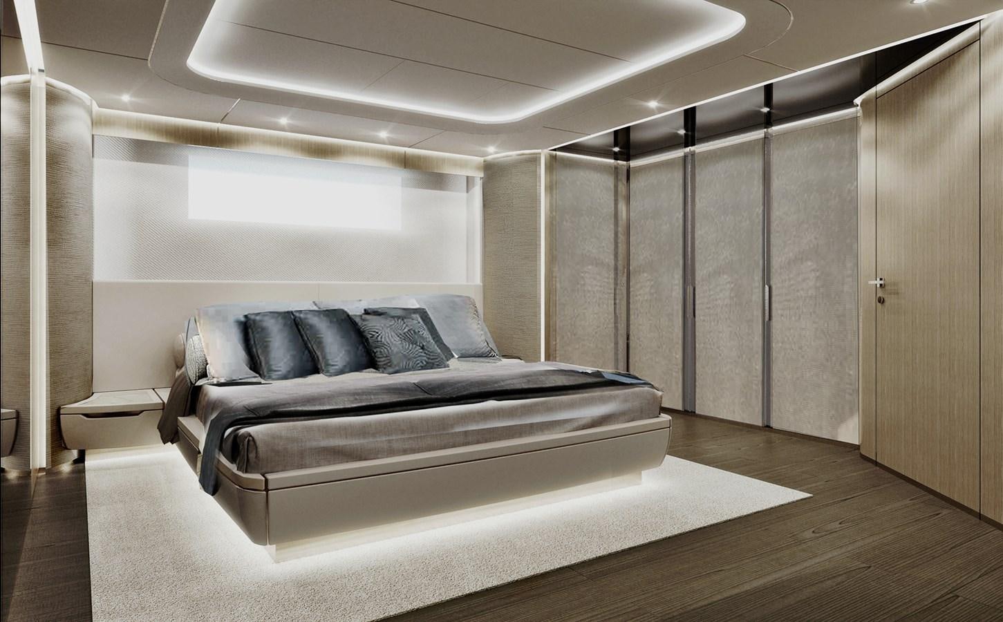 a bed in a room aboard VIRTUS XP HULL 02 Yacht for Sale