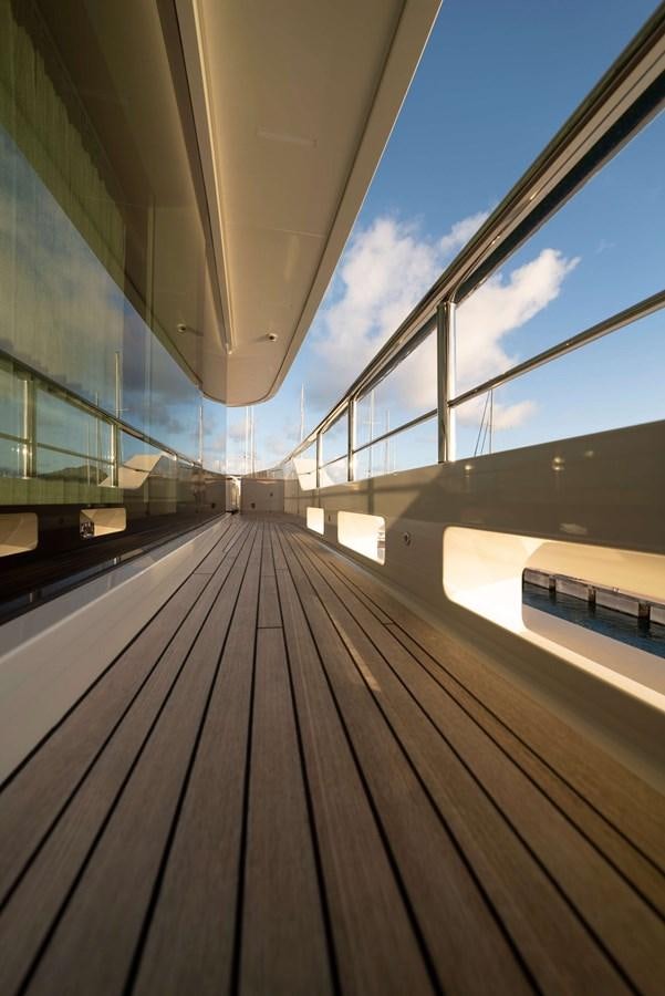 a walkway with a bridge aboard AMIKA Yacht for Sale