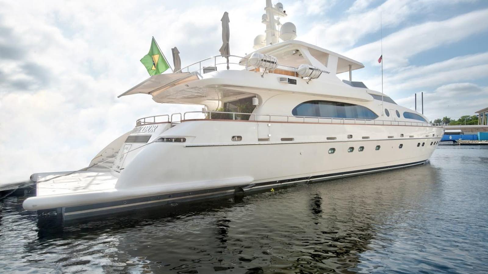 a white yacht in the water aboard LUISAMAY Yacht for Sale