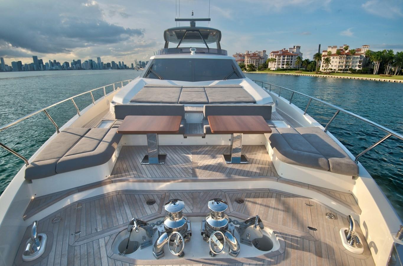 a large ship docked aboard CIAO II Yacht for Sale