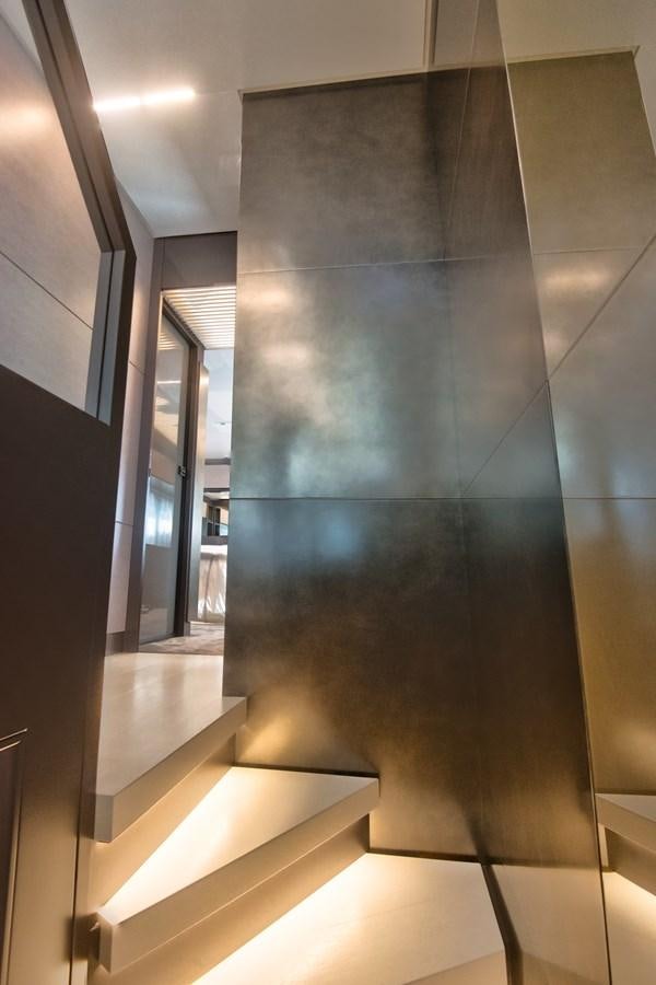 a large glass shower aboard CIAO II Yacht for Sale