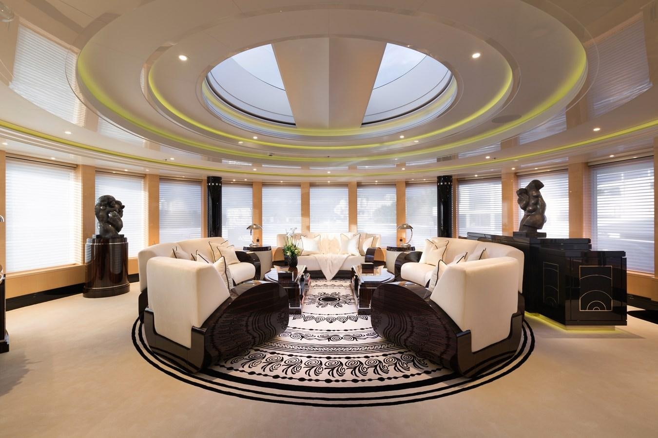 a large room with a large chandelier and a large chandelier aboard PHOENIX 2 Yacht for Sale