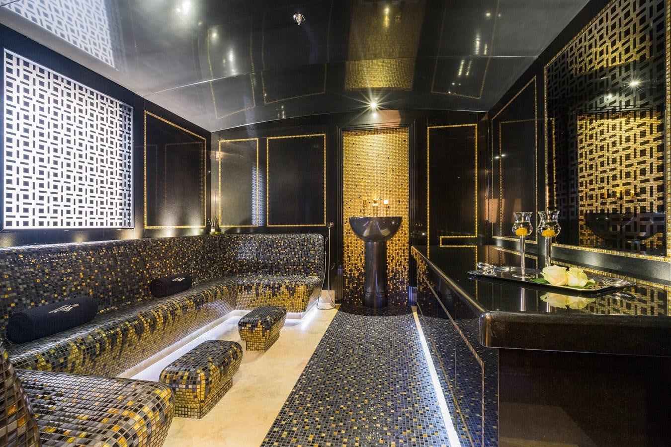 a large bathroom with a large tub aboard PHOENIX 2 Yacht for Sale