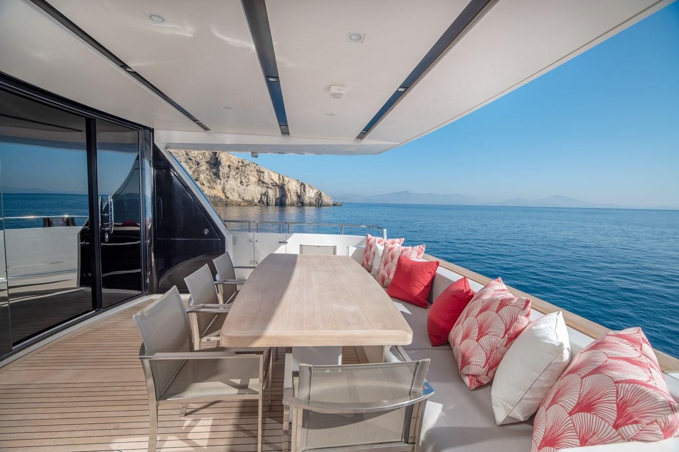 a large balcony overlooking the ocean aboard VITTORIA I Yacht for Sale