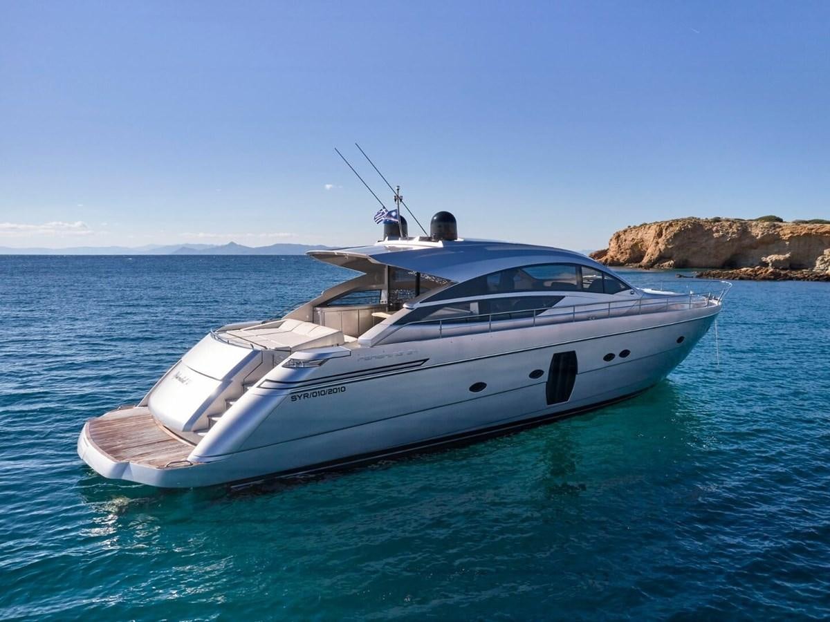 a white yacht in the water aboard SPLENDID V Yacht for Sale