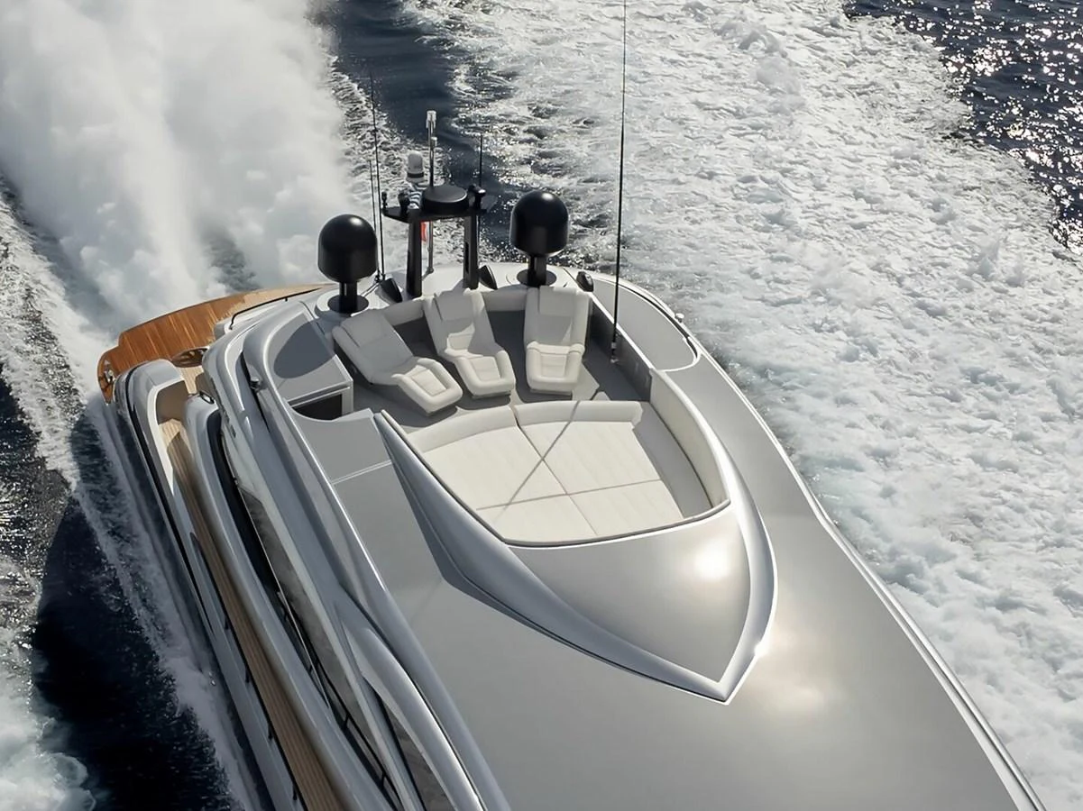 a boat in the water aboard REBOOT Yacht for Sale